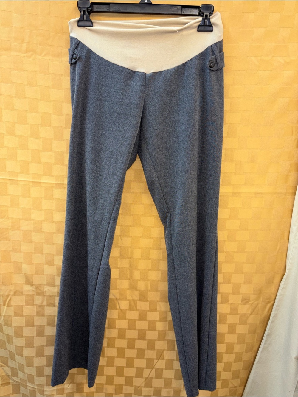 Motherhood Maternity Pants - Gray with Cream Waistband